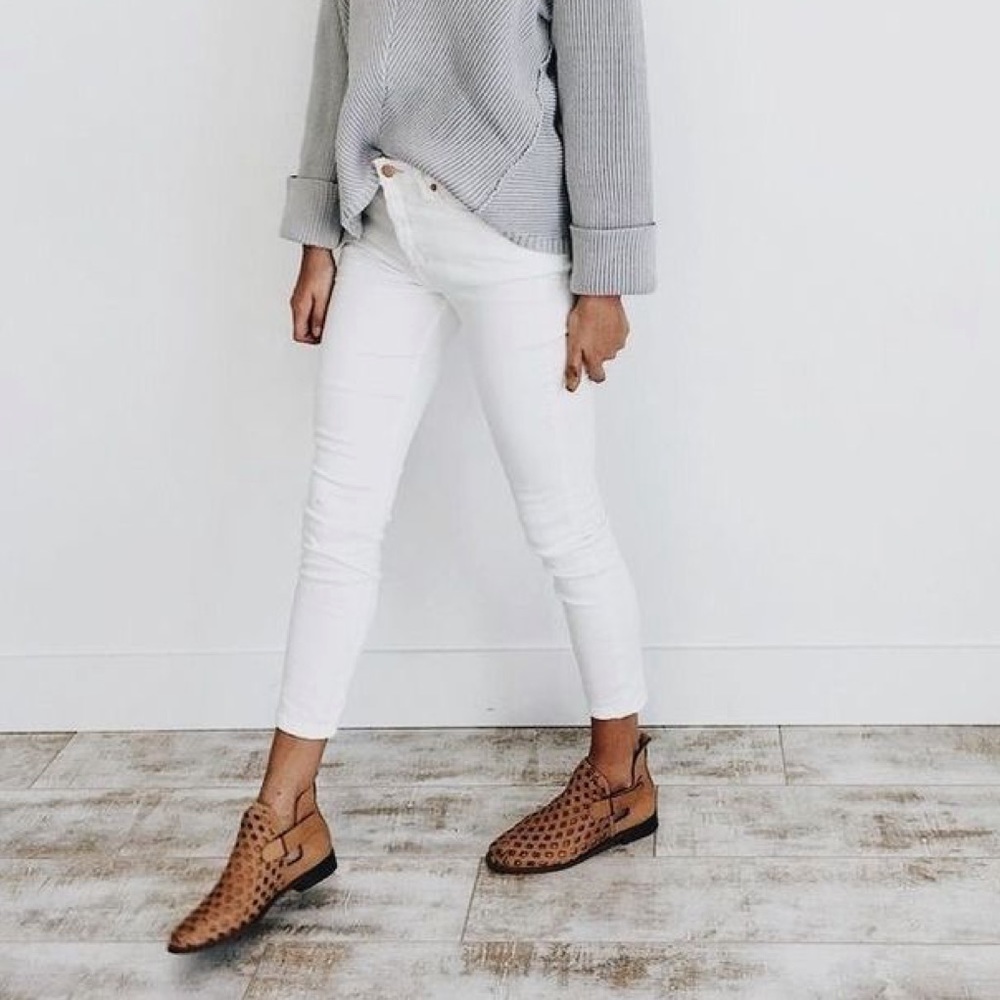 White Mid-Rise Jeans